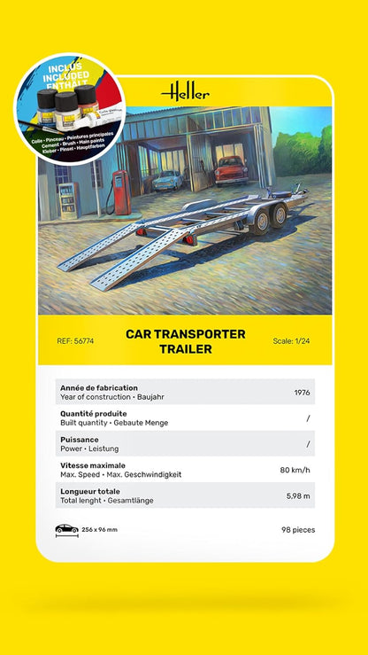 Heller - 1/24 Starter Kit Car Transporter Trailer