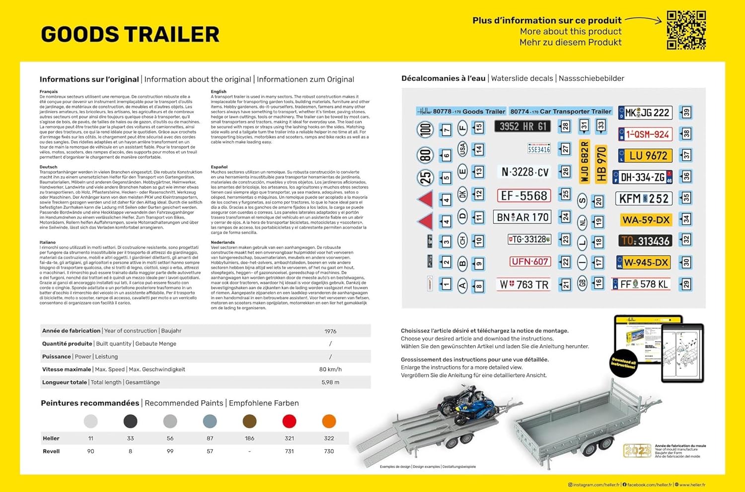 Heller Goods Trailer 1/24 56778 Starter Kit
