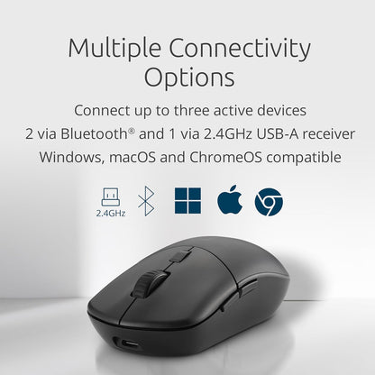 Kensington MY430 EQ Wireless Rechargeable 2.4GHz Bluetooth Mouse, Outer Case Made from 60% Post-Consumer Recycled Content (PCR), With Up to 4 Months Of Battery Life Per Charge (K75507EU