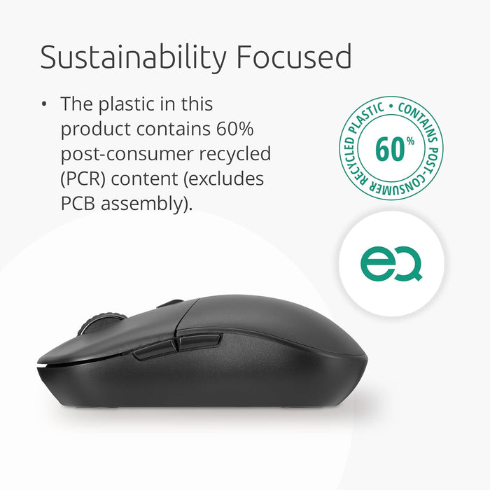 Kensington MY430 EQ Wireless Rechargeable 2.4GHz Bluetooth Mouse, Outer Case Made from 60% Post-Consumer Recycled Content (PCR), With Up to 4 Months Of Battery Life Per Charge (K75507EU