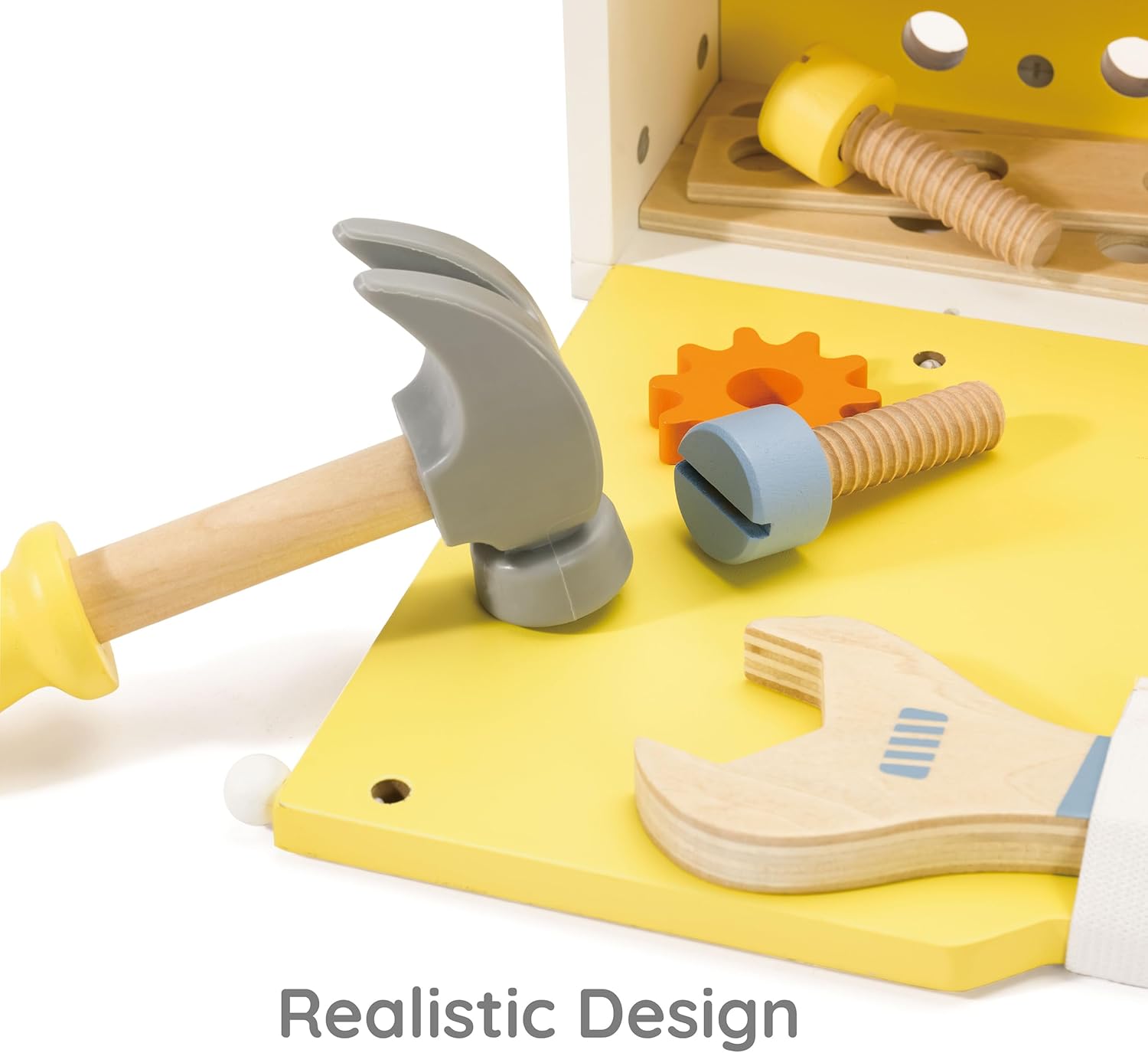Classic World Werkzeugkasten | Holzspielzeug aus 27 Teile | Kinderwerkzeug für Jungen und Mädchen | Lernspielzeug für Kinder ab 3 Jahren