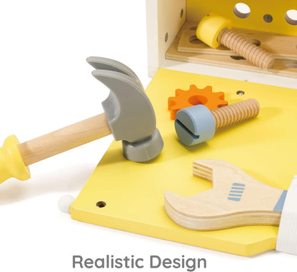Classic World Werkzeugkasten | Holzspielzeug aus 27 Teile | Kinderwerkzeug für Jungen und Mädchen | Lernspielzeug für Kinder ab 3 Jahren