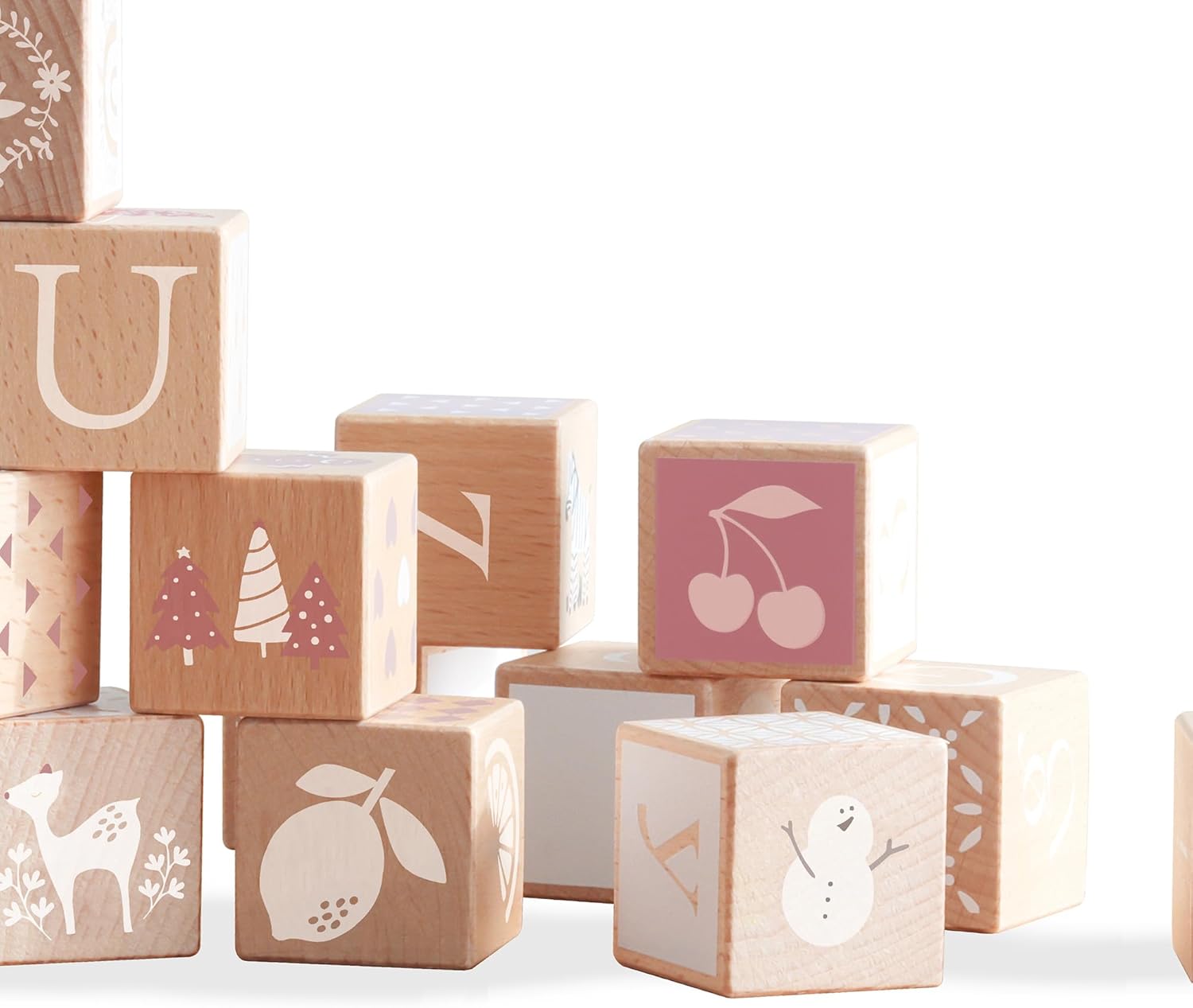 Classic World Houten bouwstenen Iris beukenhouten stenen 29 delen met opbergtas