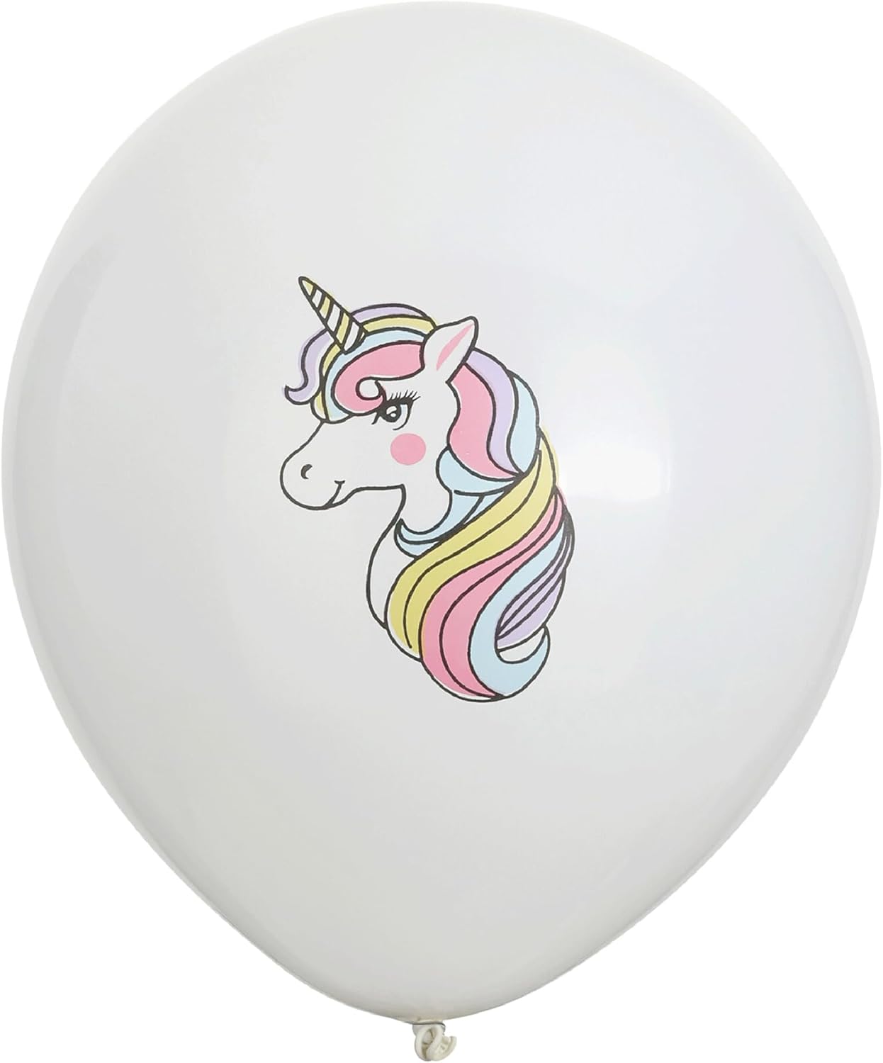 Ballonnen eenhoorn 30 cm set van 12 - ballonnen voor lucht vullen - latexballonnen voor verjaardag, eenhoornfeest, meisjesfeest - ballonset met motief als feestdecoratie - roze wit