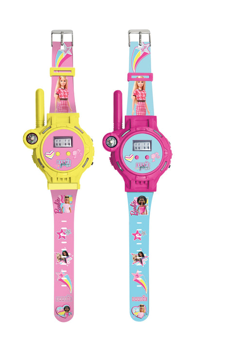 Lexibook, Barbie, Orologio Walkie-Talkie, 2 pezzi, Portata fino a 200m, Torcia, Bussola, Ricaricabile, Rosa, DMWTW1BB