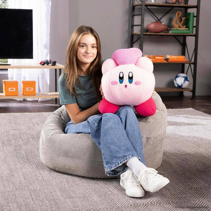 TOMY Nuiguru - Peluche Kirby e amico a forma di cuore, lavorato a maglia e all'uncinetto, peluche da collezione all'uncinetto, peluche morbido e accogliente e decorazione per la stanza, 38 cm