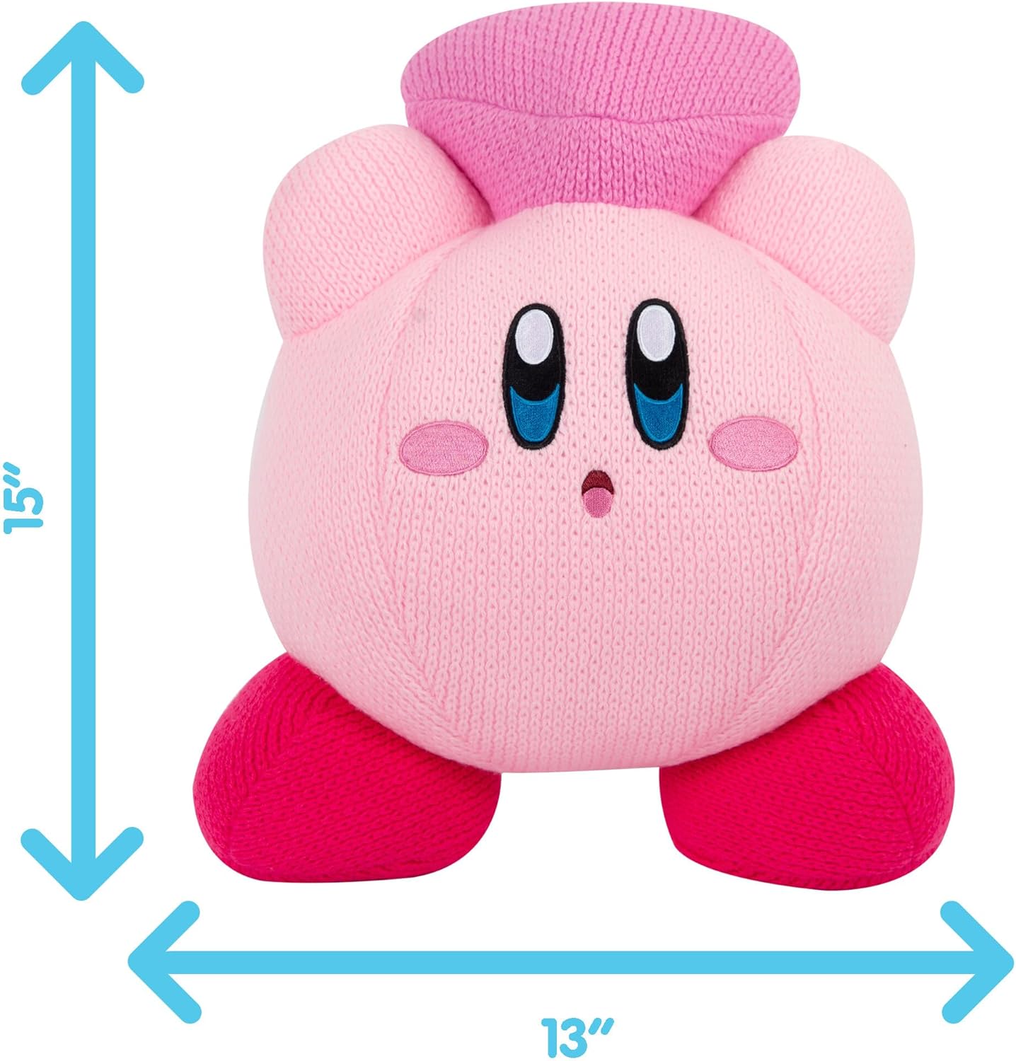 TOMY Nuiguru - Peluche Kirby e amico a forma di cuore, lavorato a maglia e all'uncinetto, peluche da collezione all'uncinetto, peluche morbido e accogliente e decorazione per la stanza, 38 cm