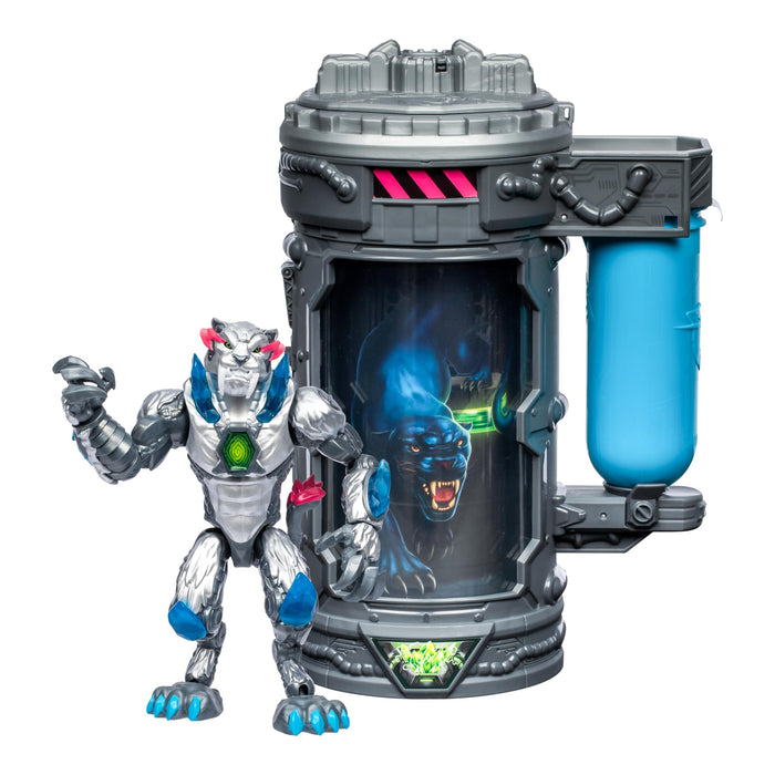 MrBeast Lab Mutators; Mutiere das ultimative Biest. Experimentiere und erschaffe die Metallic Panther-Actionfigur von MrBeast. 3 zum Sammeln, Iconic Panther, Stealth Panther
