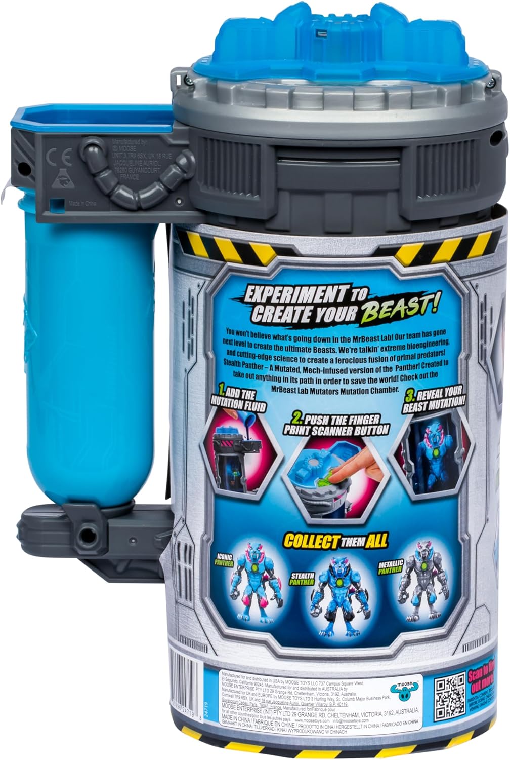 MrBeast Lab Mutators; Mutiere das ultimative Biest. Experimentiere und erschaffe die Stealth Panther-Actionfigur von MrBeast. 3 zum Sammeln, Iconic Panther, Stealth Panther