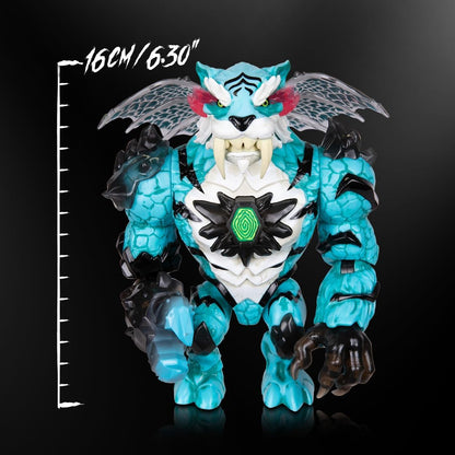 MrBeast Lab à collectionner, Apex Beast Tiger, 15,8 cm, Très détaillé, Emballage de qualité, 13 points d’articulation, Mâchoire puissante, 2 à collectionner, Apex Beast Tiger et Apex Beast