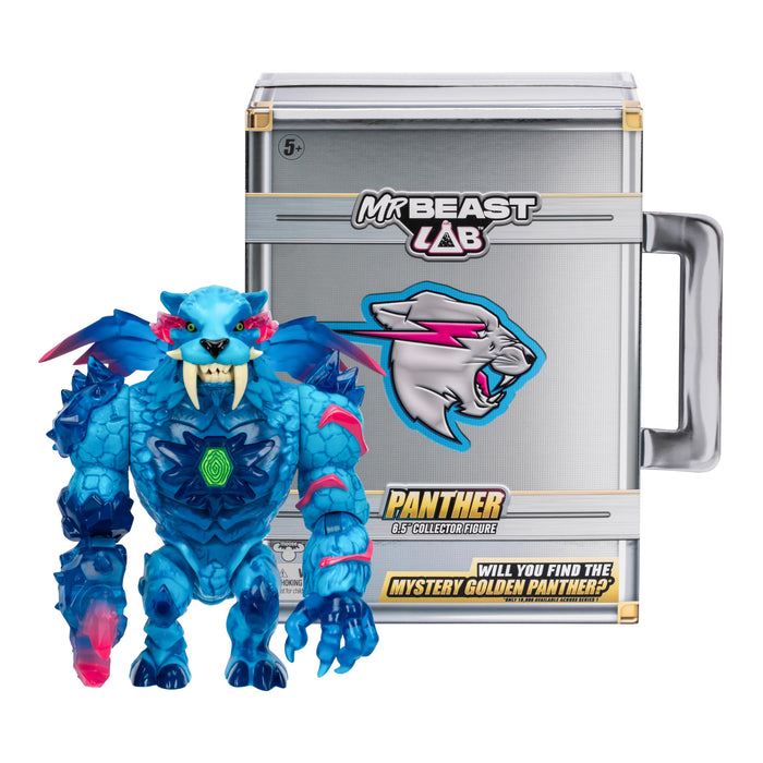 MrBeast Lab à collectionner, Apex Beast Panther, 15,8 cm, Très détaillée, Emballage de qualité, 13 points d’articulation, Mâchoire puissante, 2 à collectionner, Apex Beast Tiger et Apex Beast