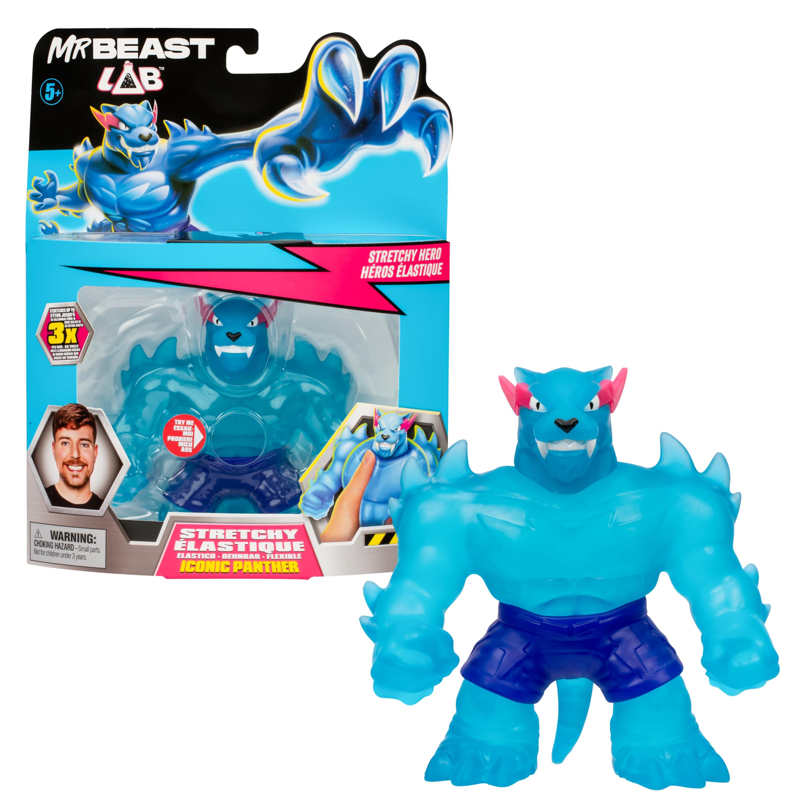 MrBeast Lab 24737 Stretchy Figure by Heroes of Goo JIT Zu, Squishy Iconic Panther