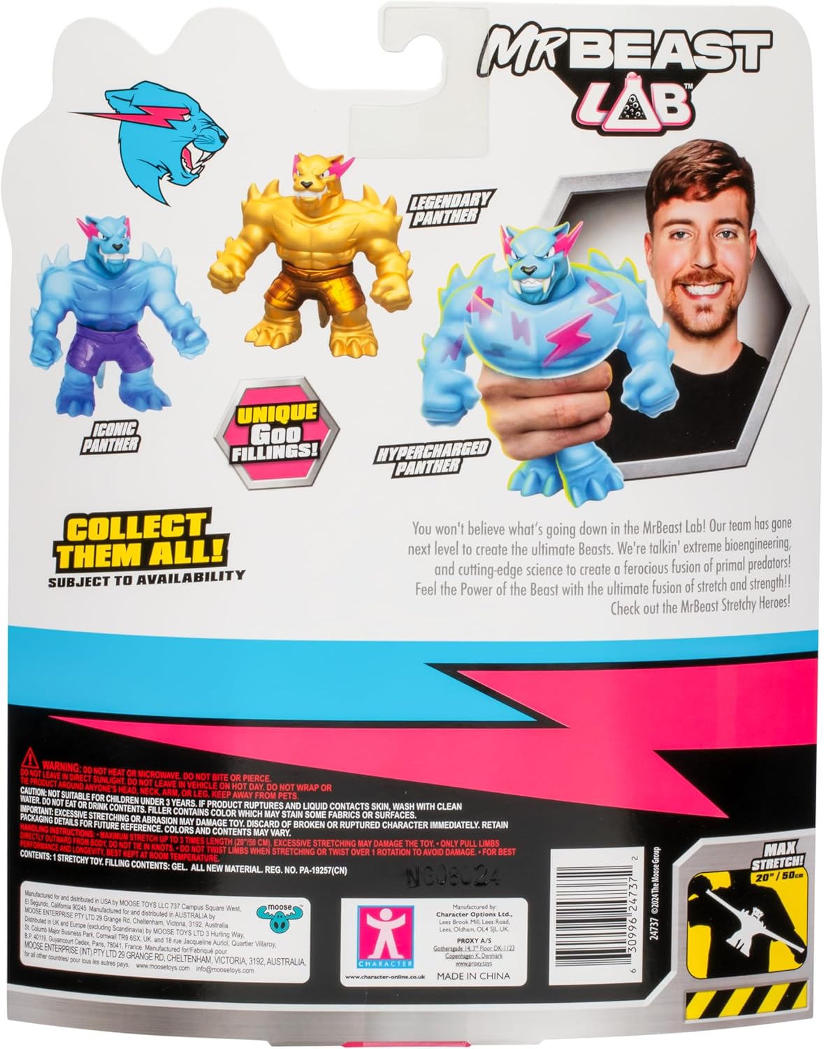 MrBeast Lab 24737 Stretchy Figure by Heroes of Goo JIT Zu, Squishy Iconic Panther