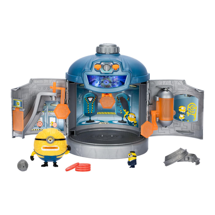 MINIONS Despicable Me 4 Mega Transformation Chamber Transform AVL Jerry Into Mega Jerry Chamber Opens Out To Transform Into An AVL Training Centre Playset