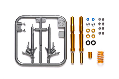 TAMIYA Juego de Tenedores (Escala 1:12, para Honda CBR 1000RR-R Fireb), réplica Fiel al Original, maqueta, construcción de plástico, Manualidades, Hobby, Pegar, ensamblar, sin barnizar (TAM12690