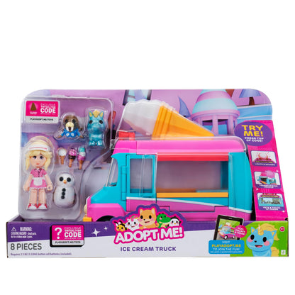 Adopt Me! Ice Cream Truck - Transforming Vehicle with Lights and Sounds - Top Online Game - Exclusive Virtual Item Code Included