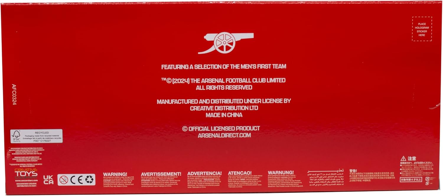 SoccerStarz - Arsenal Team Pack 11 Figure (2024/25 Version Classic Kit)