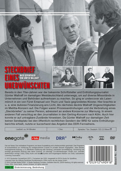 Steckbrief eines Unerwünschten - Nach Reportagen von Günter Wallraff (DDR TV-Archiv