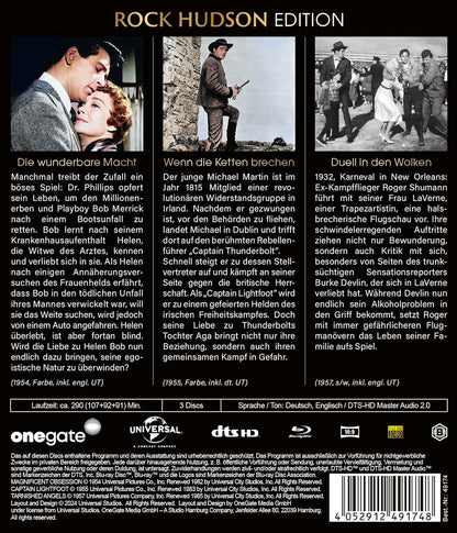 Rock Hudson Edition: Die wunderbare Macht / Wenn die Ketten brechen / Duell in den Wolken (3 Filme auf 3 Blu-rays