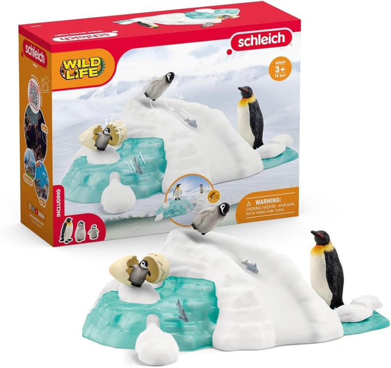 schleich 42661 Penguin Family Fun, from 3 years, WILD LIFE - Playset, 14 pieces