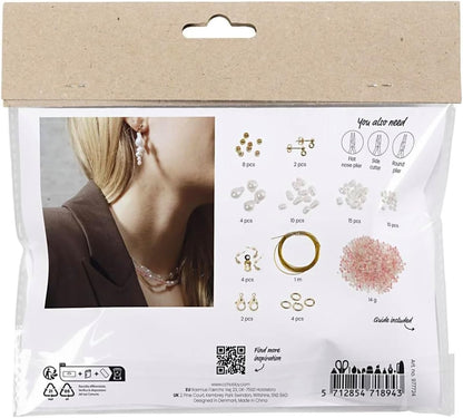 CREATIV Mini Craft Kit Jewellery - Make Glossy Necklaces and Earrings with Beads - Intermediate Level Jewellery Making
