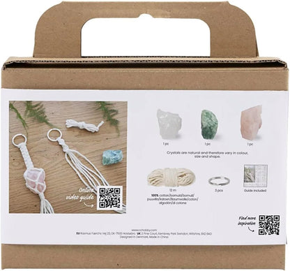 CREATIV E Mini Craft Kit Macramé, Dusty Rose, mat Transparant, Licht Natuurlijk, Stoffig Groen, 1 Pack