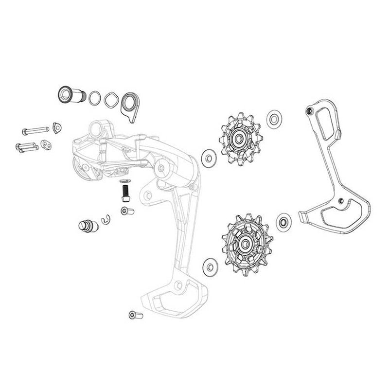 SRAM Rear Derailleur Cage Assembly Kit GX T-Type Eagle Axs (Full Replacement Cage Assembly Including Outer And Inner Cages, Damper And Pulleys)