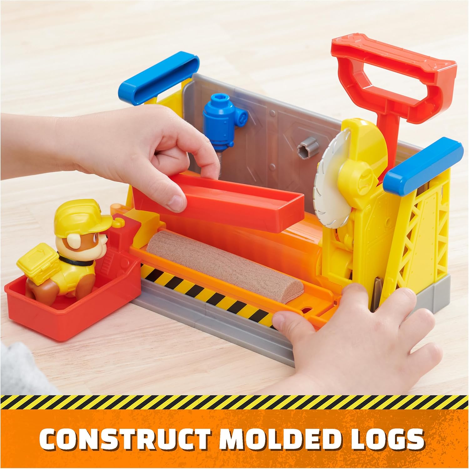 Rubble and Crew, Rubble’s Workshop Playset, Construction Toys with Kinetic Build-It Sand and Rubble Action Figure, Kids’ Toys for Boys and Girls Aged 3+