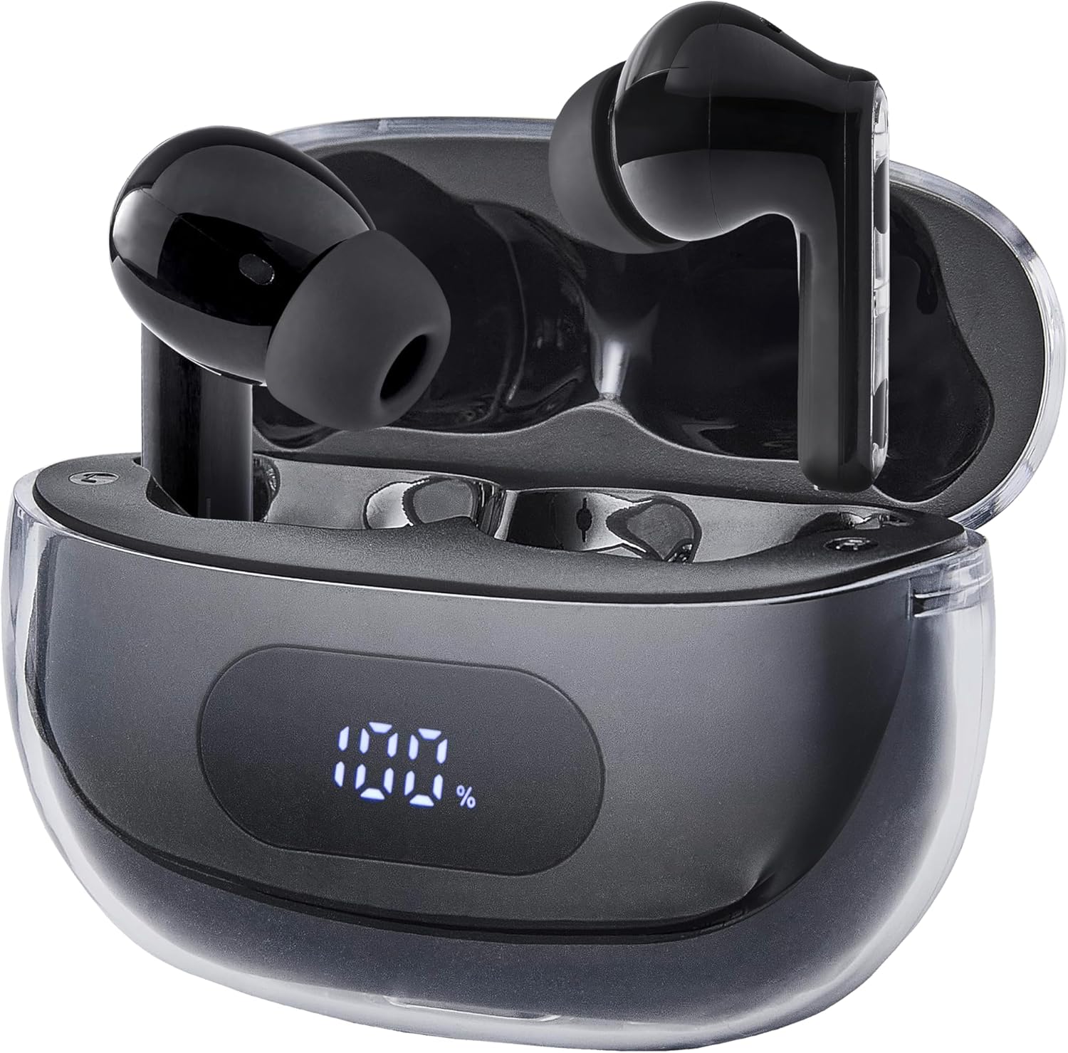 Intenso Buds Plus - Cuffie TWS True Wireless T310AE con cancellazione attiva del rumore, ENC, Bluetooth e fino a 25 ore di riproduzione musicale, colore: Nero