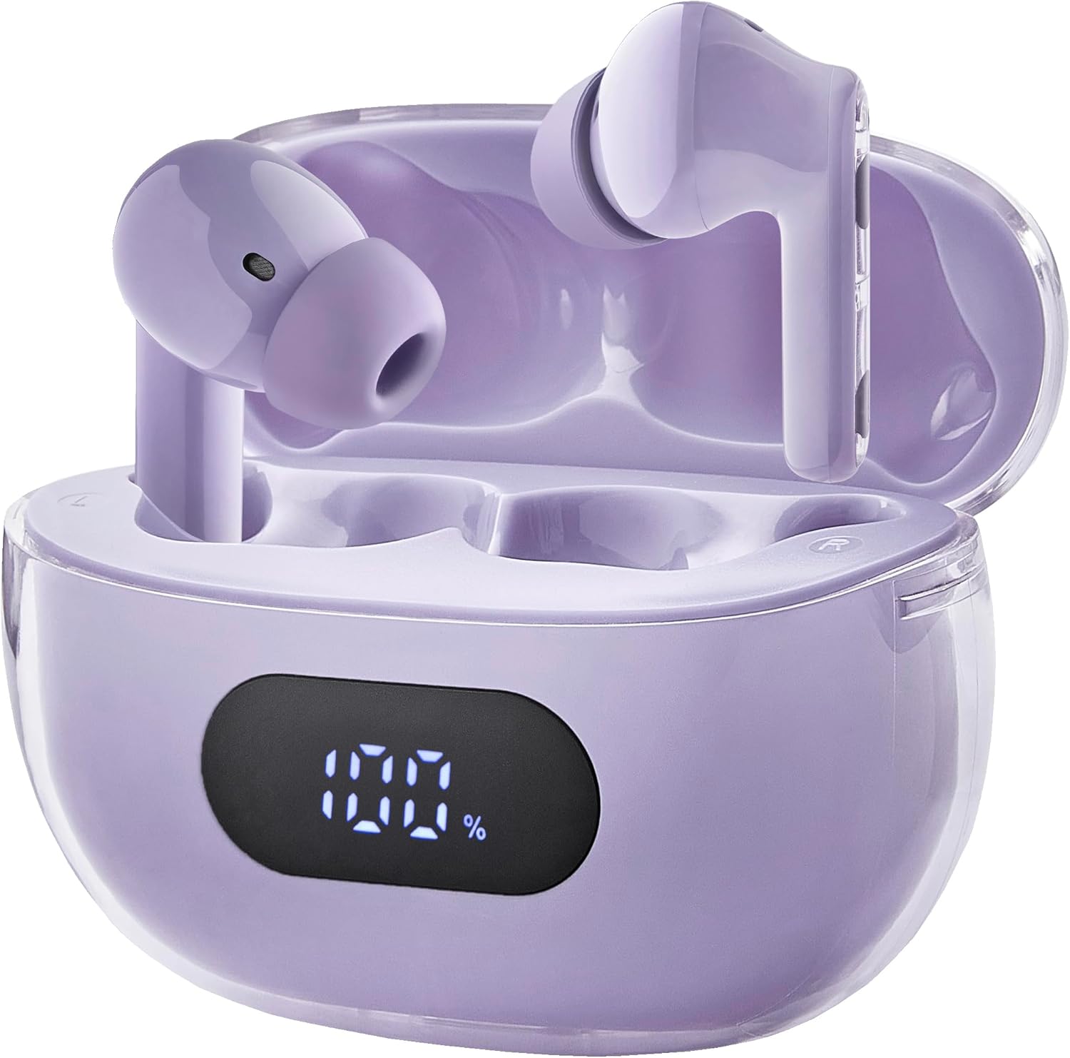 Intenso Buds Plus - Cuffie TWS True Wireless T313AE con cancellazione attiva del rumore, ENC, Bluetooth e fino a 25 ore di riproduzione musicale, viola