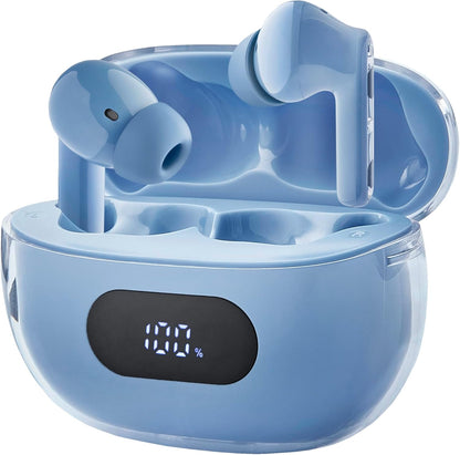 Intenso Buds Plus - Cuffie TWS True Wireless T315AE con cancellazione attiva del rumore, ENC, Bluetooth e fino a 25 ore di riproduzione musicale, blu