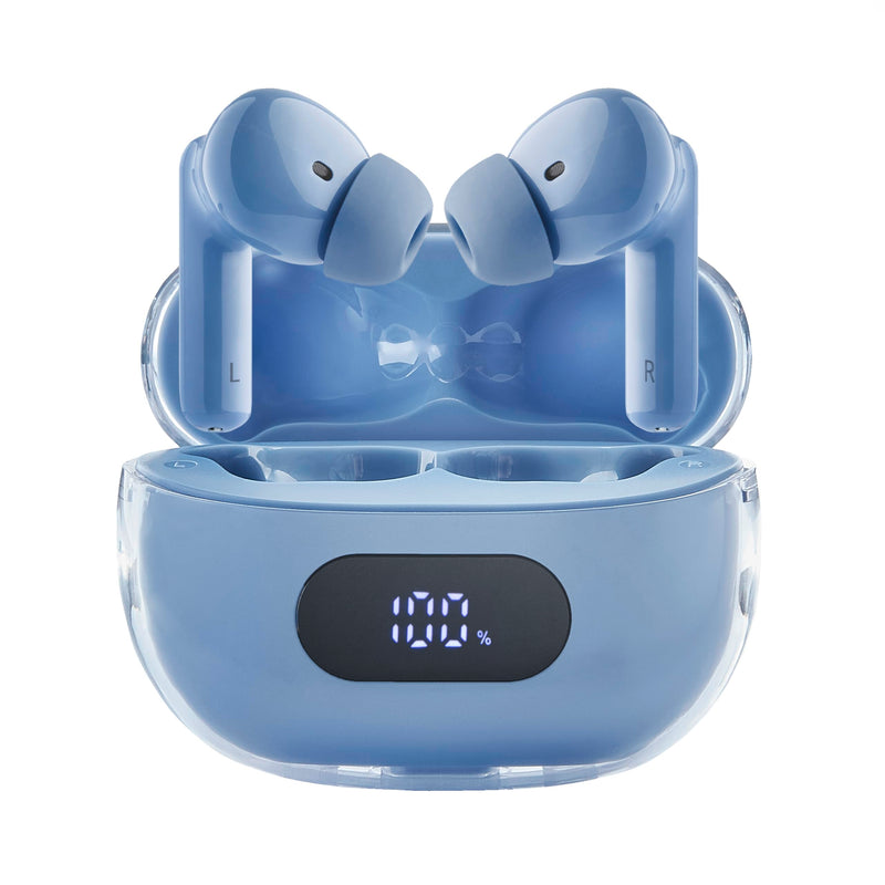 Intenso Buds Plus - Cuffie TWS True Wireless T315AE con cancellazione attiva del rumore, ENC, Bluetooth e fino a 25 ore di riproduzione musicale, blu
