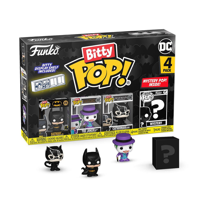 Funko Bitty Pop! Batman 85th Anniversary: Mini Collectible Toys 4-Pack - Batman™ - 1989, The Joker™ - Batman™ 1989, Catwoman™ - Batman™ Returns, & Mystery Chase Figure (Styles May Vary