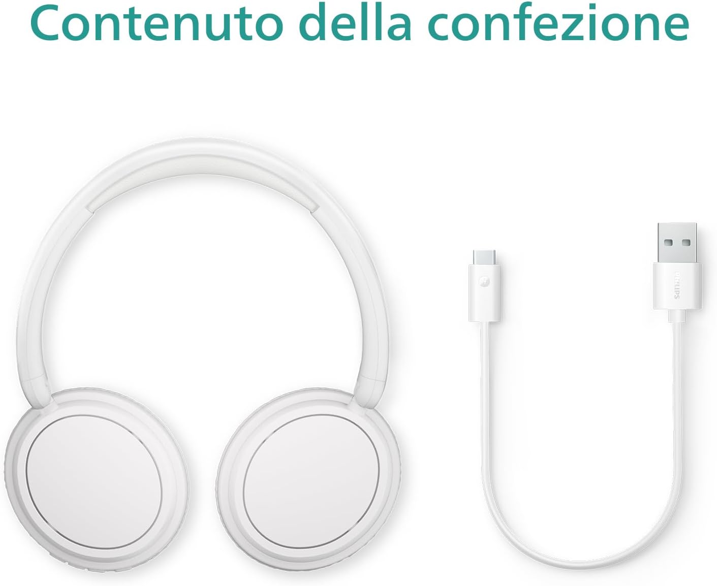 PHILIPS TAH5209WT/00 Lightweight On Ear Wireless Bluetooth Headphones with Passive Noise Isolation - 65 Hours Play Time, Natural Sound, Clear Calls, Dynamic Bass, 2 Hours USB-C Charging- White