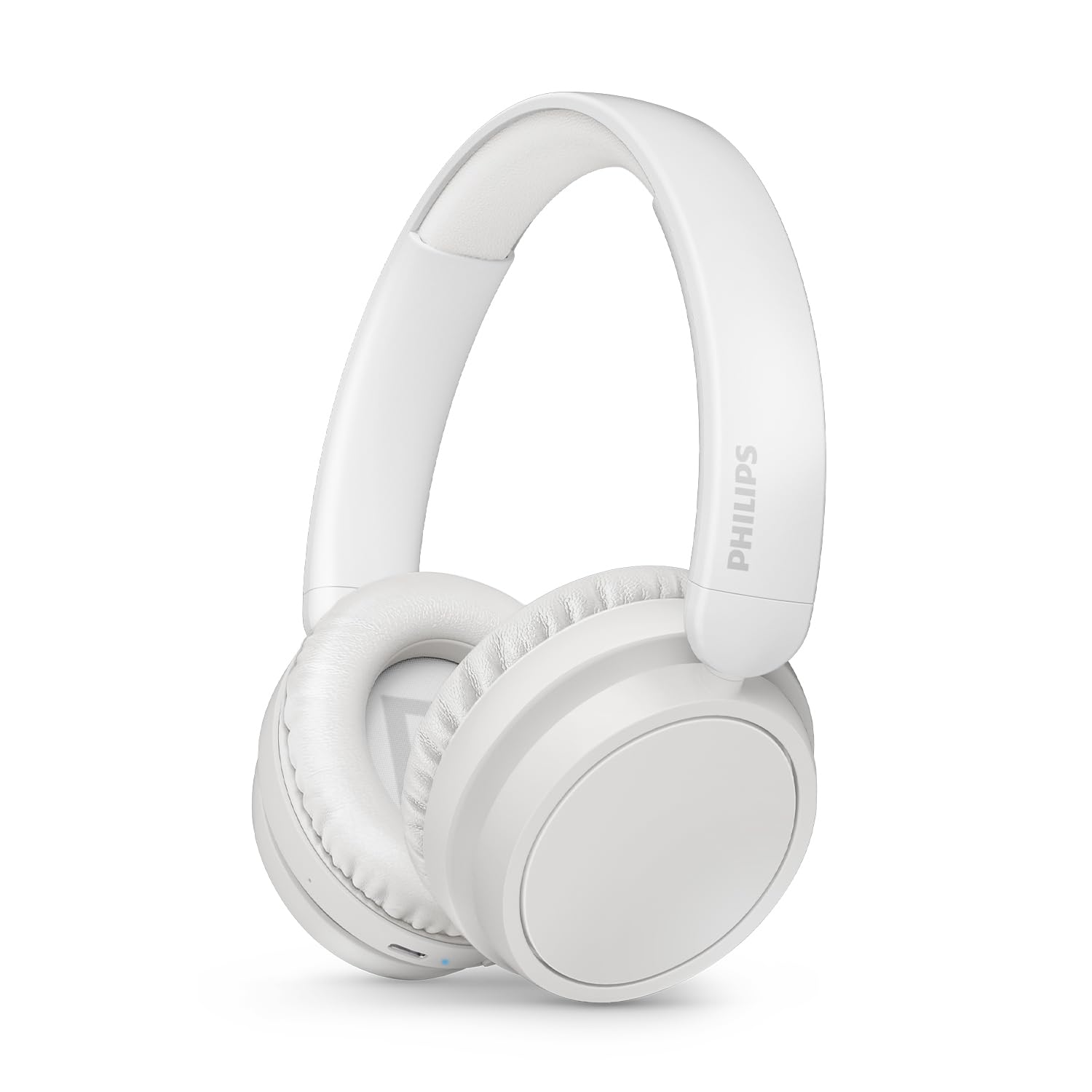 PHILIPS TAH5209WT/00 Lightweight On Ear Wireless Bluetooth Headphones with Passive Noise Isolation - 65 Hours Play Time, Natural Sound, Clear Calls, Dynamic Bass, 2 Hours USB-C Charging- White