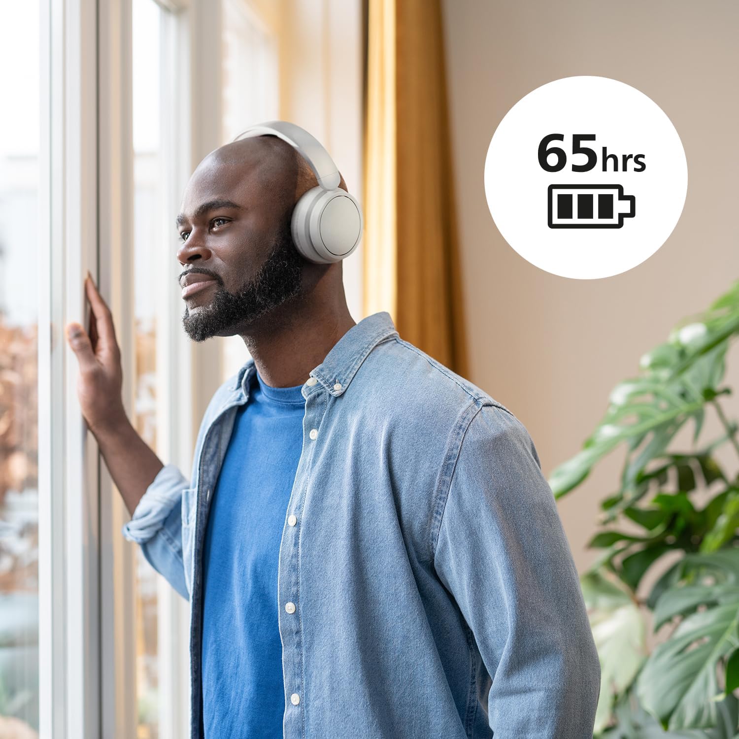 PHILIPS TAH5209WT/00 Lightweight On Ear Wireless Bluetooth Headphones with Passive Noise Isolation - 65 Hours Play Time, Natural Sound, Clear Calls, Dynamic Bass, 2 Hours USB-C Charging- White