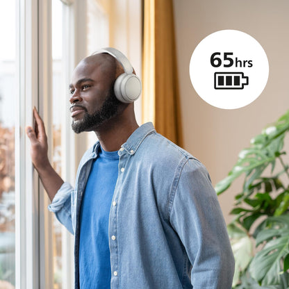 PHILIPS TAH5209WT/00 Lightweight On Ear Wireless Bluetooth Headphones with Passive Noise Isolation - 65 Hours Play Time, Natural Sound, Clear Calls, Dynamic Bass, 2 Hours USB-C Charging- White
