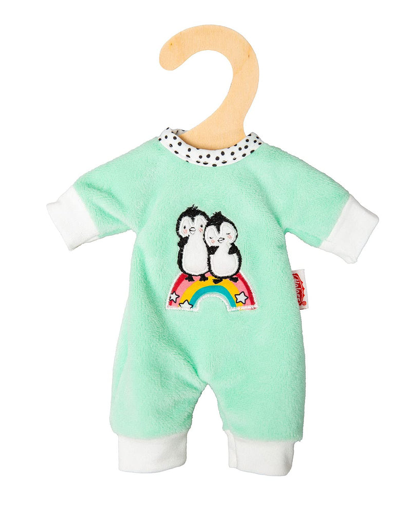 Heless 9181 - Romper voor poppen in pinguïnstippendesign, gemaakt van zacht velours met hoogwaardig borduurwerk, maat 20 - 25 cm, verpakking van 1
