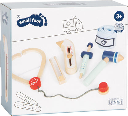 small foot- Set, Accessori del Dottore in Legno, Gioco di Ruolo di Alta qualità, per Bambini a Partire dai 3 Anni, 12548, Multicolore