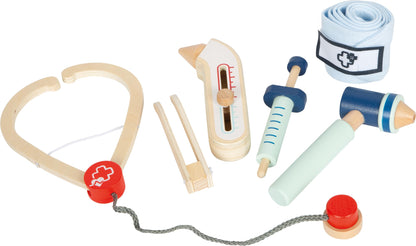 small foot- Set, Accessori del Dottore in Legno, Gioco di Ruolo di Alta qualità, per Bambini a Partire dai 3 Anni, 12548, Multicolore