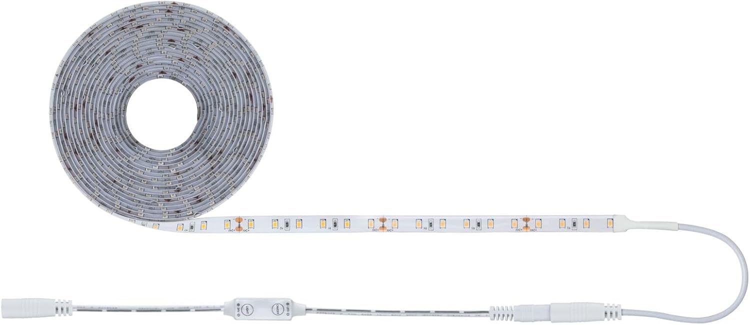 Paulmann 78957 LED strip SimpLED Power 5m with cord dimmer 1100lm/m incl. 1x50 watt IP44 dimmable lighting strip white plastic LED strip 3000 K