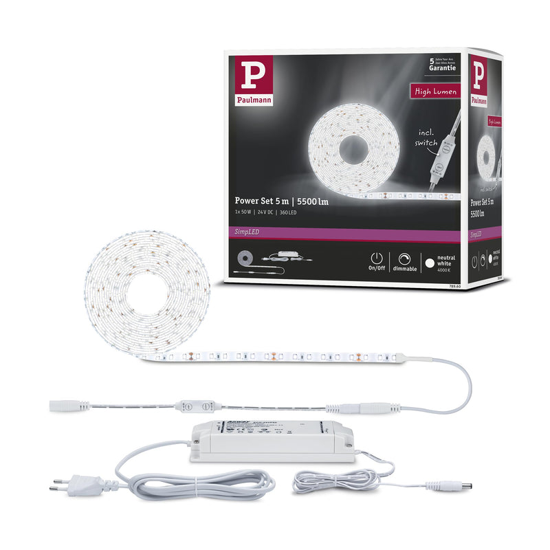 Paulmann Simpled Power Strip Set 5M Neutraal Wit 50W Gecoat