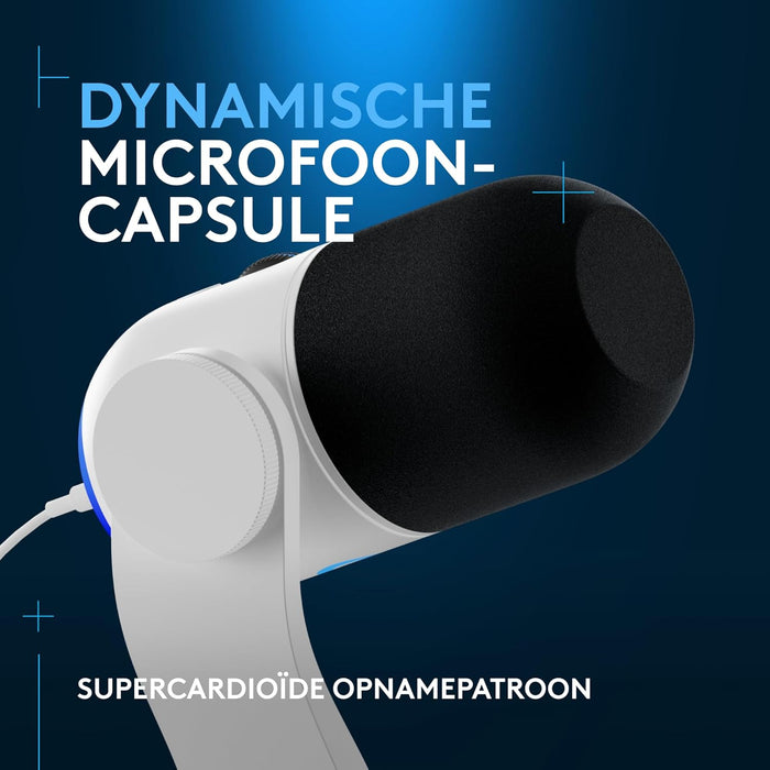 Logitech G Yeti GX Dynamic RGB Gaming Microphone with LIGHTSYNC, USB Mic for Streaming, Supercardioid, USB Plug and Play for PC/Mac