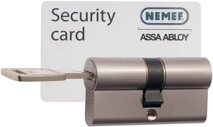 Nemef Profielcilinder Nikkel Skg3 Gelijksluitend Secur 142/9 - 3 Cilinders Inclusief 9 Sleutels - [Dutch Import]