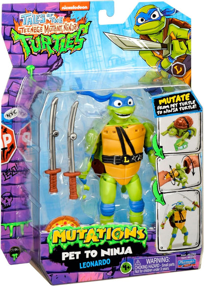 Teenage Mutant Ninja Turtles Tales of Pet to Ninja Figure-Leonardo Regalo Ideal para los Fans de TMNT en Todas Partes, Multicolor (Playmates 83361CO