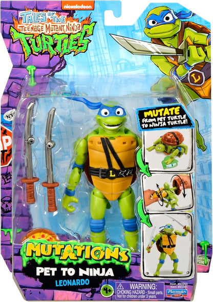 Teenage Mutant Ninja Turtles Tales of Pet to Ninja Figure-Leonardo Regalo Ideal para los Fans de TMNT en Todas Partes, Multicolor (Playmates 83361CO