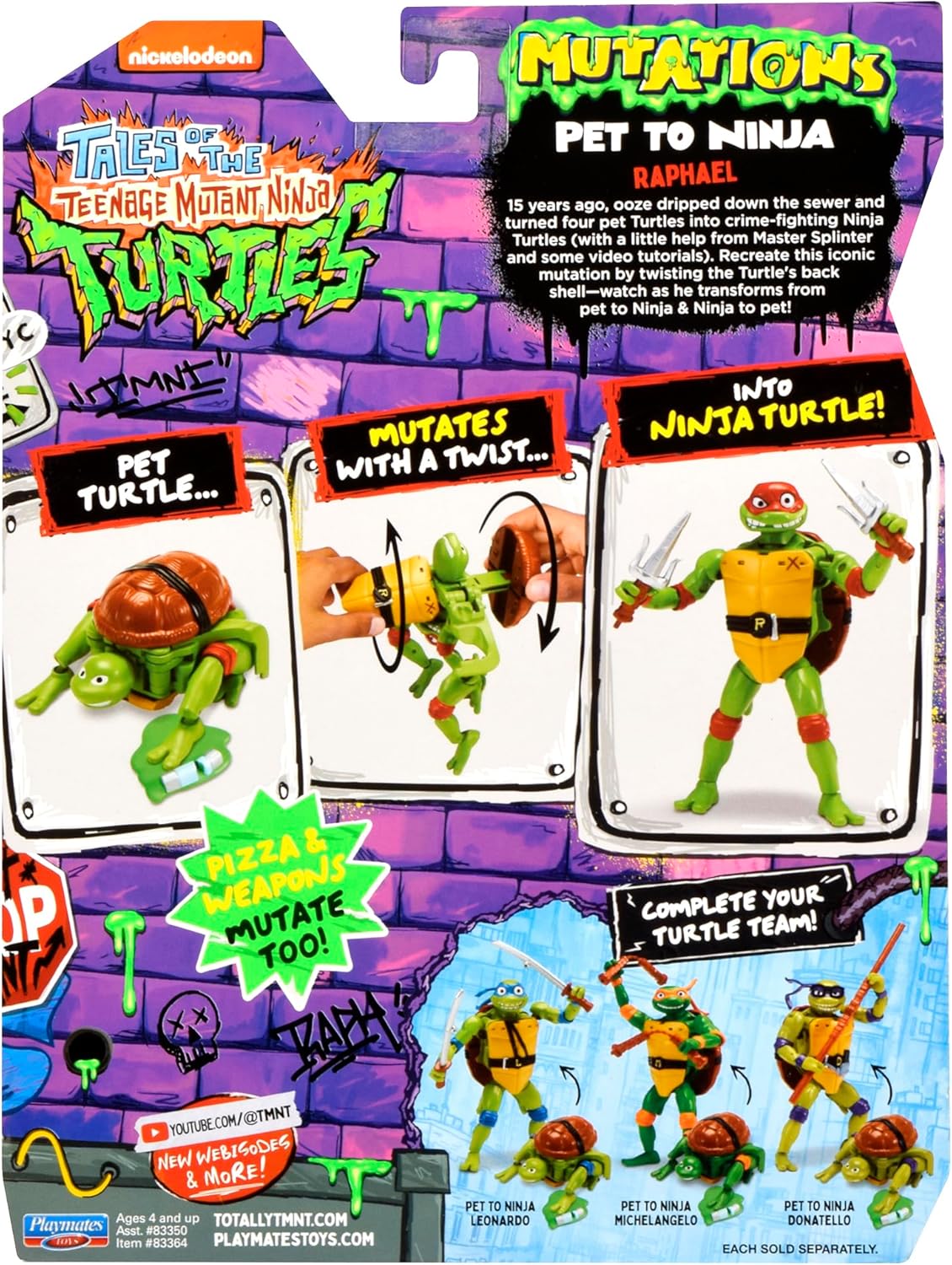 Teenage Mutant Ninja Turtles 83364CO Tales Pet to Ninja Figure-Raphael. Ideal Present for TMNT Fans Everywhere, Multicolour