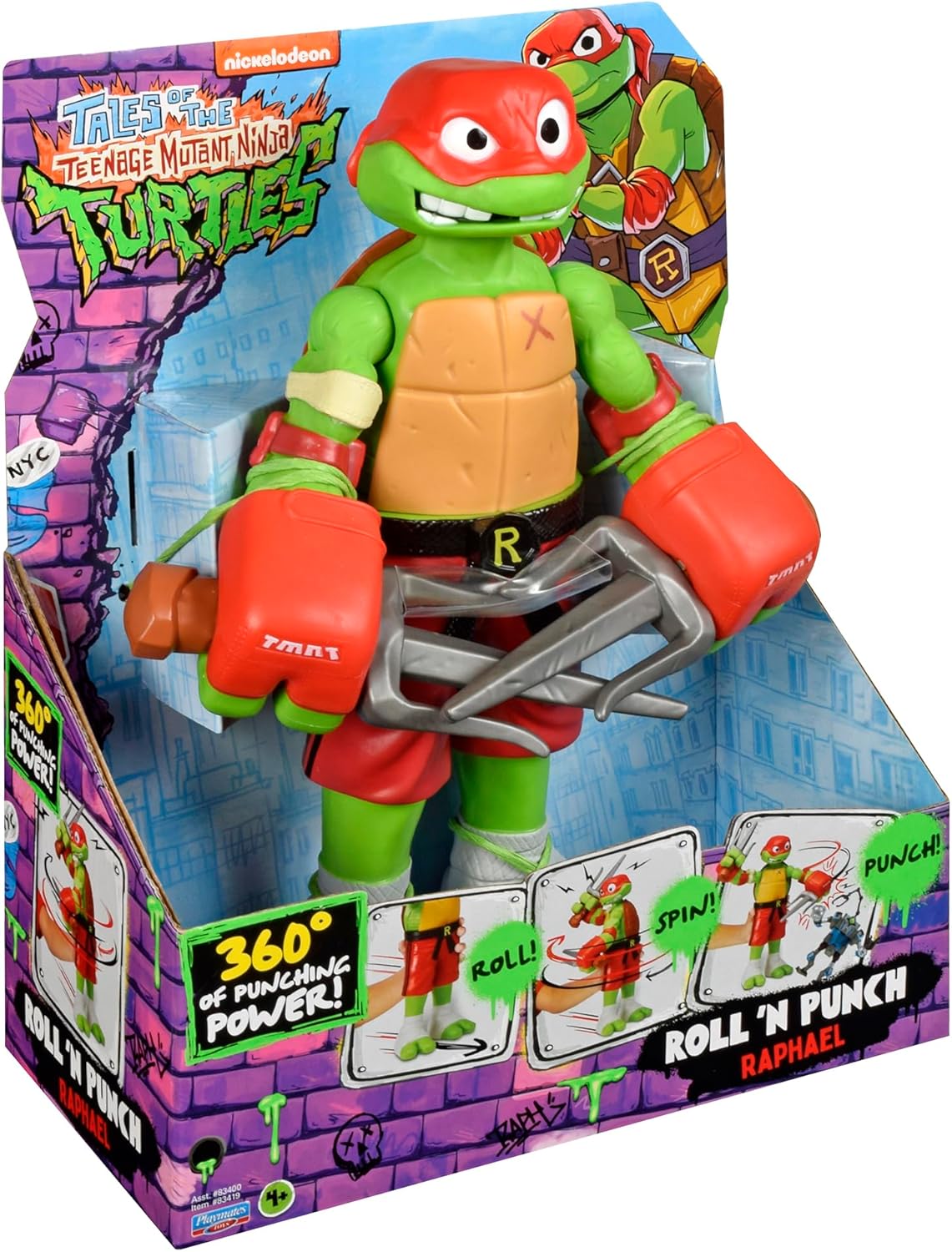 Tales of Teenage Mutant Ninja Turtles Giant Roll N Punch Raphael. Unleash Powerful Punching Action! 12-Inch Scale Figure for TMNT Fans of All Ages!