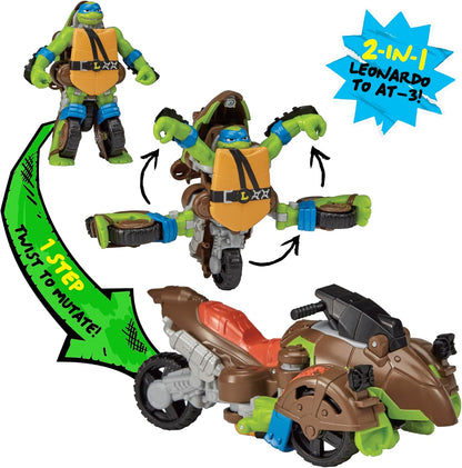 Teenage Mutant Ninja Turtles: Mutations Twist N Mutate Leonardo to 3-Wheel Sling Shot Vehicle by Playmates Toys