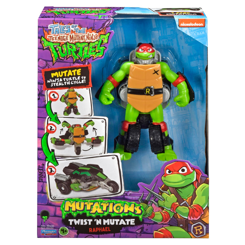 Teenage Mutant Ninja 84292CO Tales Turtles Twist N Mutate Raphael. Transforms from Action Figure to Stealth Vehicle, Multicolour